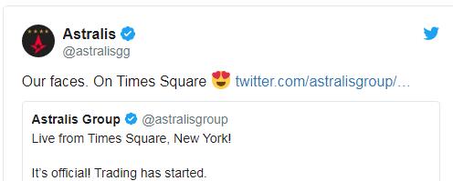 Astralis纳斯达克上市 市值7500万美元